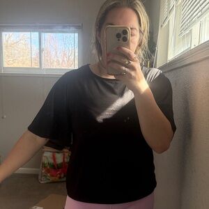 H&M Black Short Sleeve Relaxed Crewneck Tee